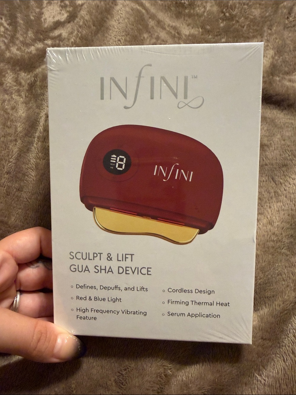 INFINI Sculpt & Lift Gua Sha Device - Red with Gold Blade